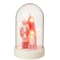 Campana ornamentale di Natale con vetro a led e base in poliresina bianca 15,5x17,5x28,5 cm Campana ornamentale di Natale con vetro a led e base in poliresina bianca 15,5x17,5x28,5 cm