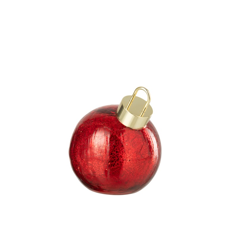 Boule de Noël led en verre rouge D.15 cm Boule de Noël led en verre rouge D.15 cm