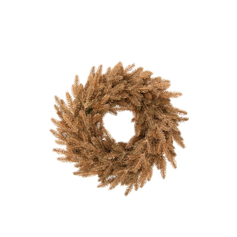 Corona de abeto de plástico dorado D.40 cm Corona de abeto de plástico dorado D.40 cm