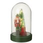 Campana natalizia con vetro a led e base in poliresina verde 15,5x17,5x28,5 cm Campana natalizia con vetro a led e base in poliresina verde 15,5x17,5x28,5 cm
