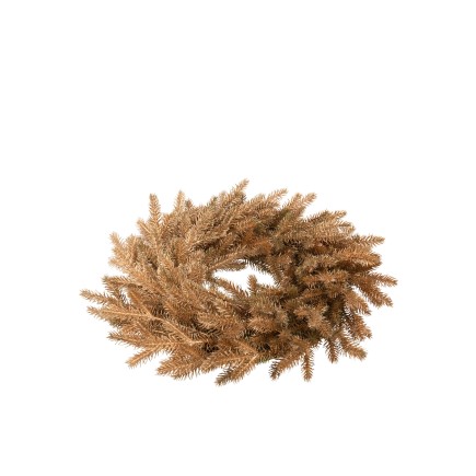 Couronne de sapin en plastique doré D.40 cm