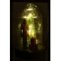 Adorno de campana de Navidad con cristal led y base de poliresina verde 15,5x17,5x28,5 cm Adorno de campana de Navidad con cristal led y base de poliresina verde 15,5x17,5x28,5 cm