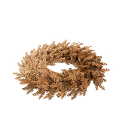 Couronne de sapin en plastique doré D.50 cm