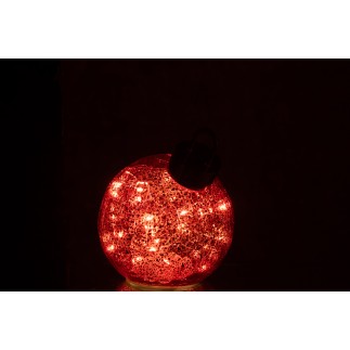 Guaina di Natale a led in vetro rosso D.15 cm