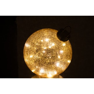 Adorno navideño LED de cristal dorado D.20 cm