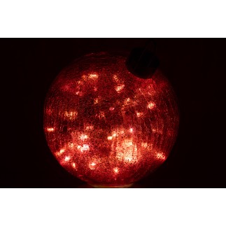 Boule de Noël led en verre rouge D.25 cm