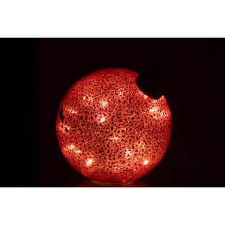 Guaina di Natale a led in vetro rosso D.20 cm