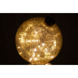 Adorno navideño LED de cristal dorado D.25 cm
