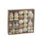 Scatola di 45 ornamenti natalizi in plastica bianca 30x6x30 cm Scatola di 45 ornamenti natalizi in plastica bianca 30x6x30 cm