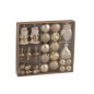 Boite de 45 décorations de Noël en plastique beige 30x6x30 cm
