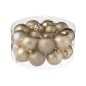 Confezione da 30 ornamenti natalizi in plastica beige D4 e 8 cm Confezione da 30 ornamenti natalizi in plastica beige D4 e 8 cm