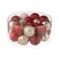 Boite de 30 boules de Noël en plastique rouge D4 et 8 cm Boite de 30 boules de Noël en plastique rouge D4 et 8 cm