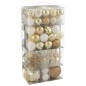 Boite de 80 décorations de Noël en plastique blanc 30x18x58 cm Boite de 80 décorations de Noël en plastique blanc 30x18x58 cm
