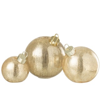 Boule de Noël led en verre doré D.25 cm