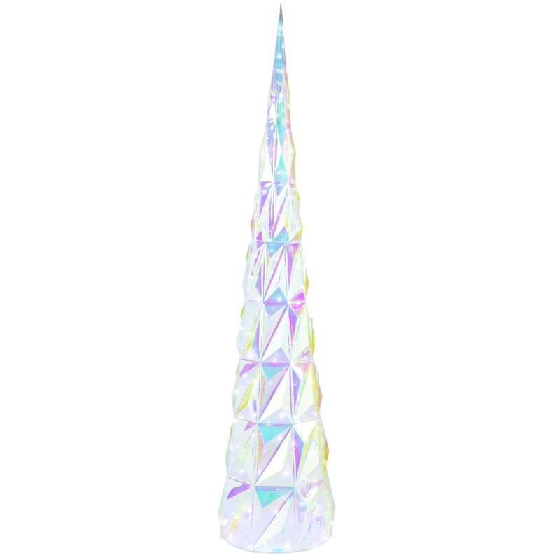 Albero a led in plastica iridescente 40x40x178 cm