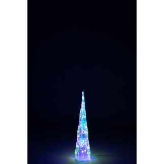 Arbre à led en plastique irisé 17x17x80 cm