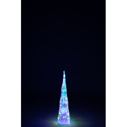 Arbre à led en plastique irisé 17x17x80 cm