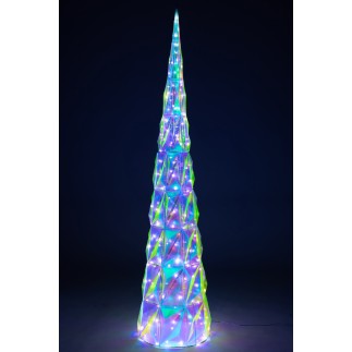 Arbre à led en plastique irisé 40x40x178 cm
