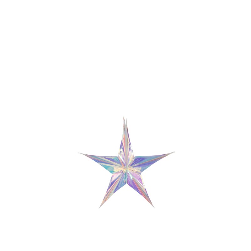 Estrella colgante de plástico iridiscente 30x7x30 cm Estrella colgante de plástico iridiscente 30x7x30 cm