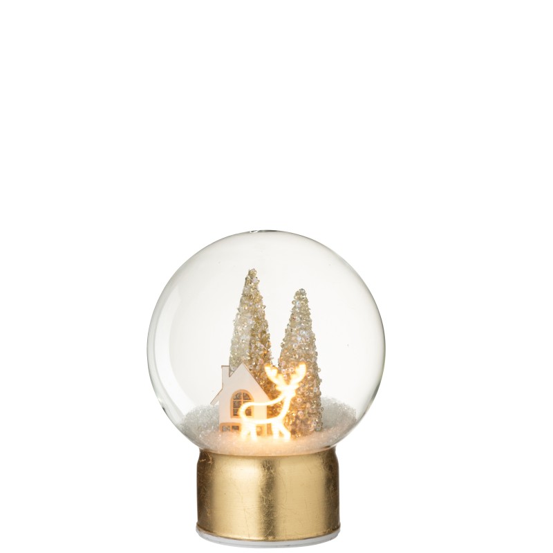 Boule de Noël décorative à led en verre blanc 15x15x21 cm