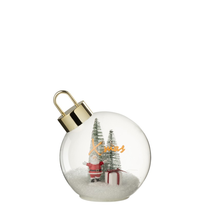 Boule de Noël décorative à led en verre blanc 15x15x18 cm Boule de Noël décorative à led en verre blanc 15x15x18 cm