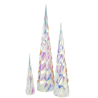 Arbre à led en plastique irisé 40x40x178 cm