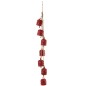 Set da appendere di 7 campane rosse in metallo 7,5x7,5x45,5 cm Set da appendere di 7 campane rosse in metallo 7,5x7,5x45,5 cm