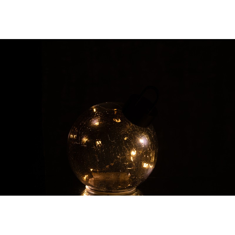 Adorno navideño LED de cristal negro D.15 cm Adorno navideño LED de cristal negro D.15 cm