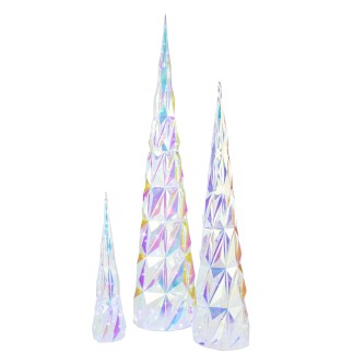 Arbre à led en plastique irisé 40x40x178 cm