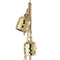 Juego colgante de 7 campanas de espejo de metal dorado 7,5x7,5x45,5 cm Juego colgante de 7 campanas de espejo de metal dorado 7,5x7,5x45,5 cm