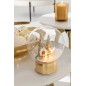 Boule de Noël décorative à led en verre doré 12x12X16 cm