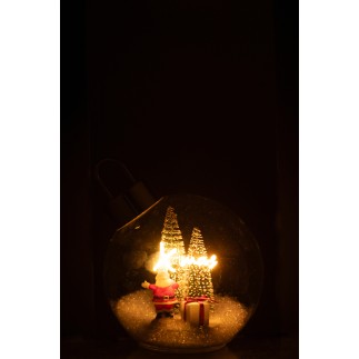 Adorno navideño decorativo de cristal blanco 15x15x18 cm