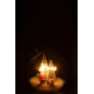 Guaina natalizia decorativa a led in vetro bianco 15x15x18 cm