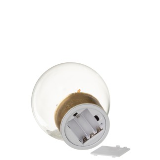 Boule de Noël décorative à led en verre blanc 15x15x21 cm