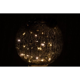 Guaina natalizia a LED in vetro nero D.25 cm