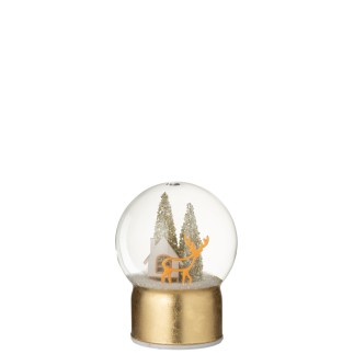 Boule de Noël décorative à led en verre doré 12x12X16 cm