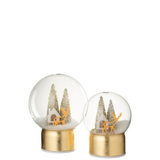 Boule de Noël décorative à led en verre blanc 15x15x21 cm