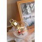 Adorno navideño LED decorativo de cristal blanco 12x12x11 cm Adorno navideño LED decorativo de cristal blanco 12x12x11 cm