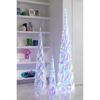 Arbre à led en plastique irisé 40x40x178 cm