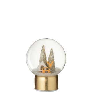 Boule de Noël décorative à led en verre blanc 15x15x21 cm