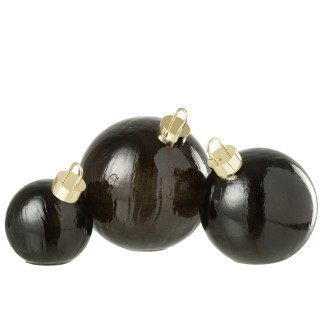 Guaina natalizia a LED in vetro nero D.25 cm