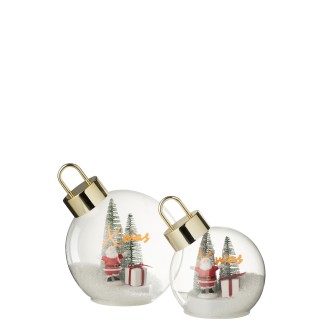 Adorno navideño decorativo de cristal blanco 15x15x18 cm