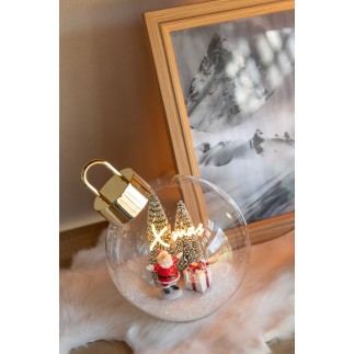 Adorno navideño decorativo de cristal blanco 15x15x18 cm