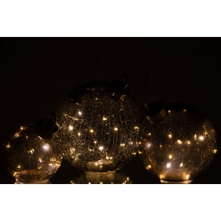 Adorno navideño LED de cristal negro D.25 cm