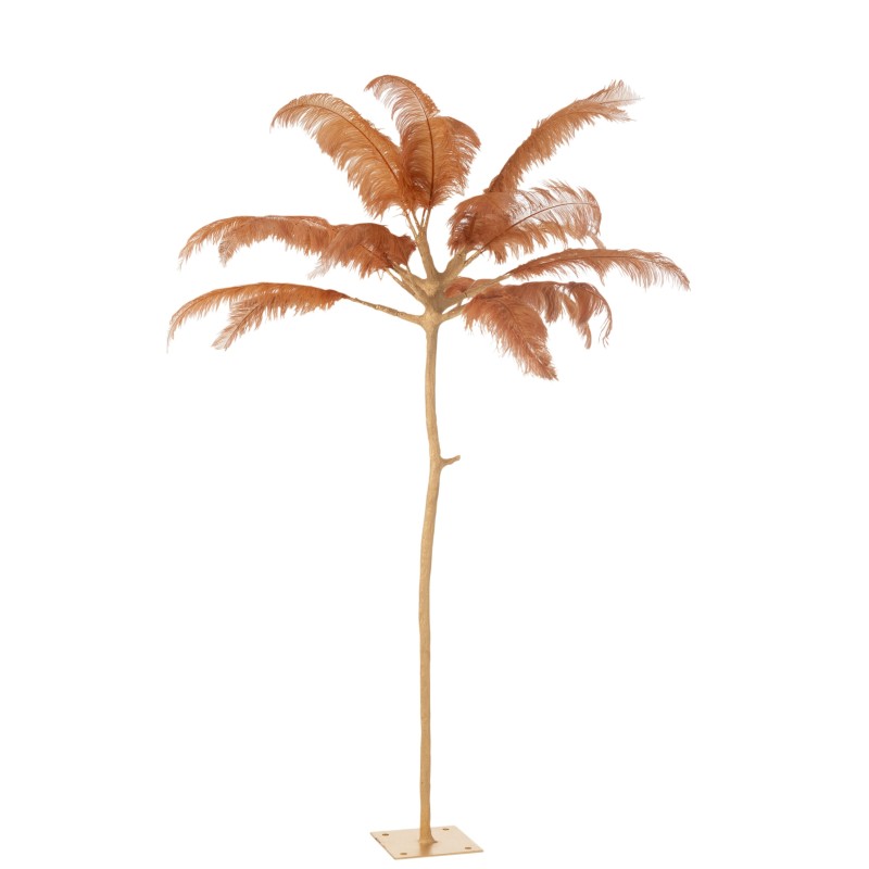 Árbol de plumas en metal amarillo 140x140x190 cm Árbol de plumas en metal amarillo 140x140x190 cm