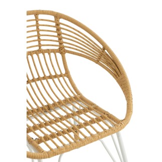 Chaise d'exterieur en métal naturel 64x62x79 cm