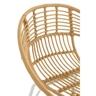 Chaise d'exterieur en métal naturel 64x62x79 cm