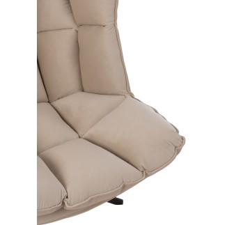 Silla reclinable en marco con cojín de metal beige y negro 78x73x92 cm