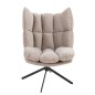 Chaise relax sur cadre avec coussin en métal gris 78x73x92 cm