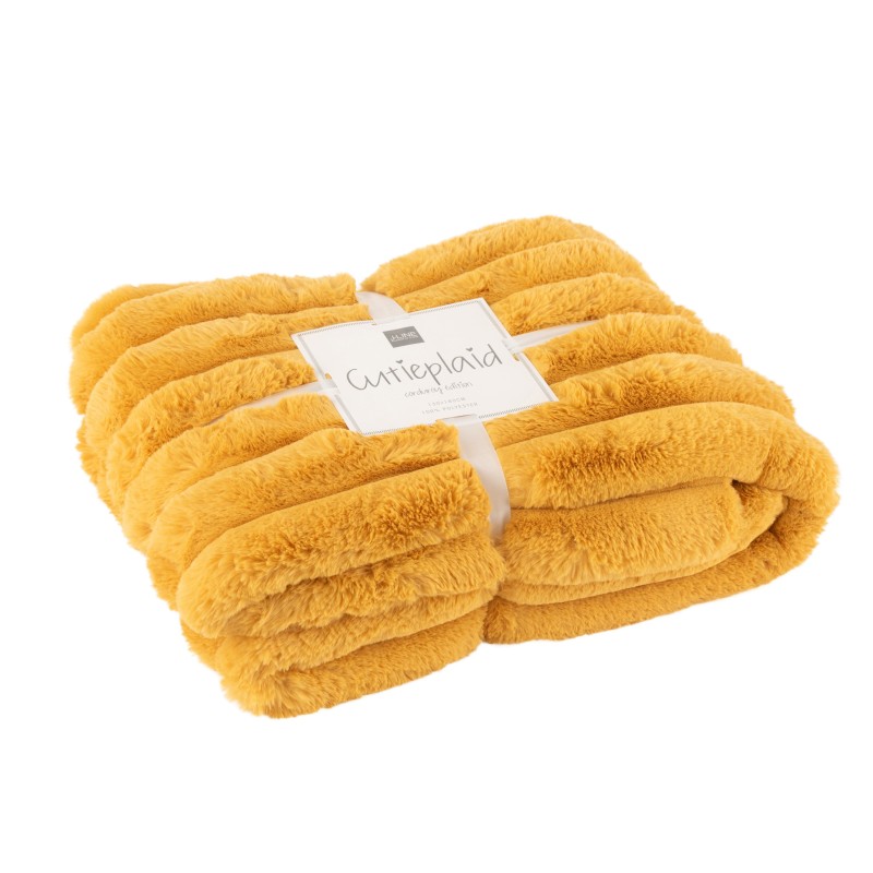 Manta grande de poliéster ocre 180x130cm